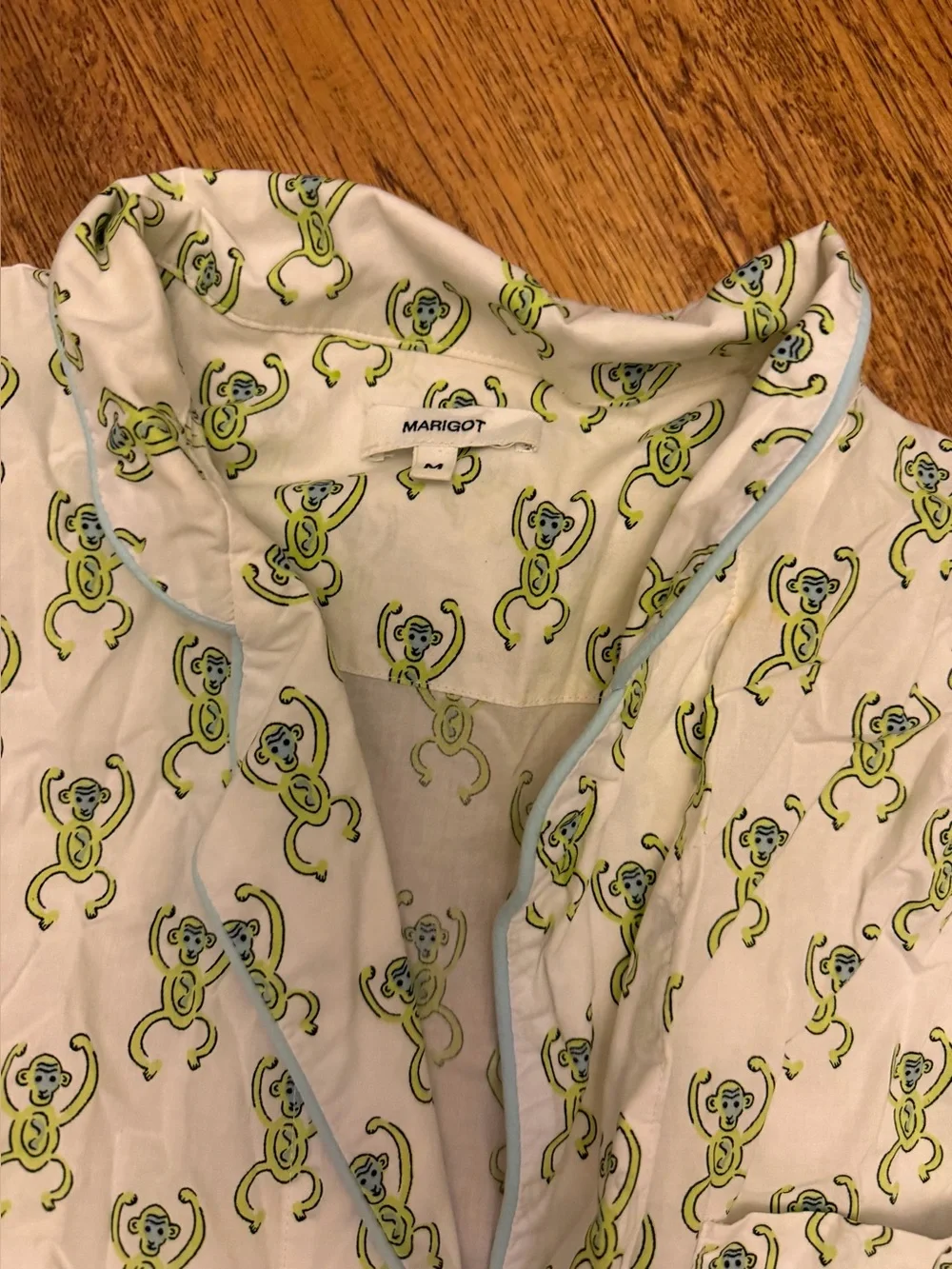 Marigot Cotton Monkey Print night shirt gown perfect condition Smoke pet free - Picture 3 of 3